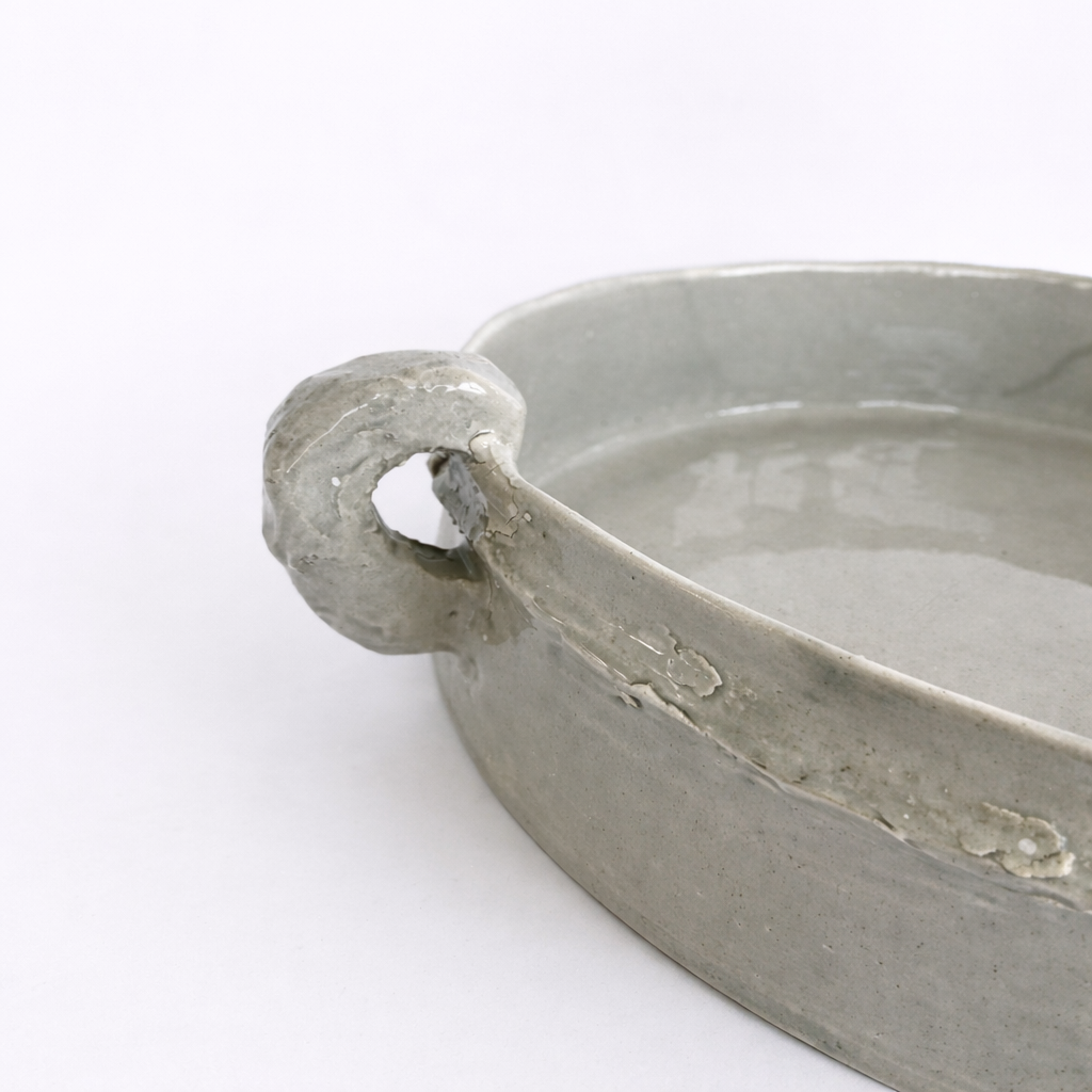 Textured Round Bowl with handles