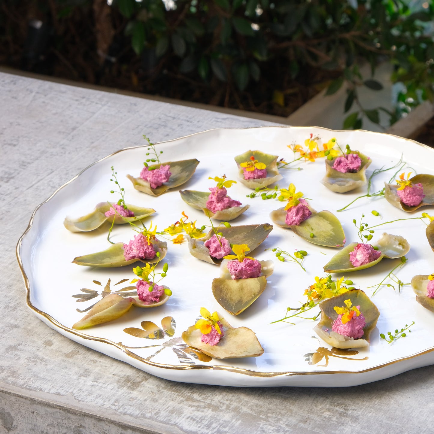 ceramic 50cm round flat serving dish