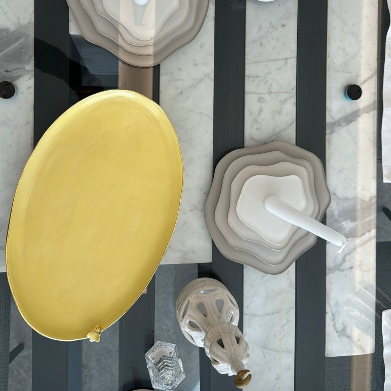 oval porcelaine platter by Lina Shamaa