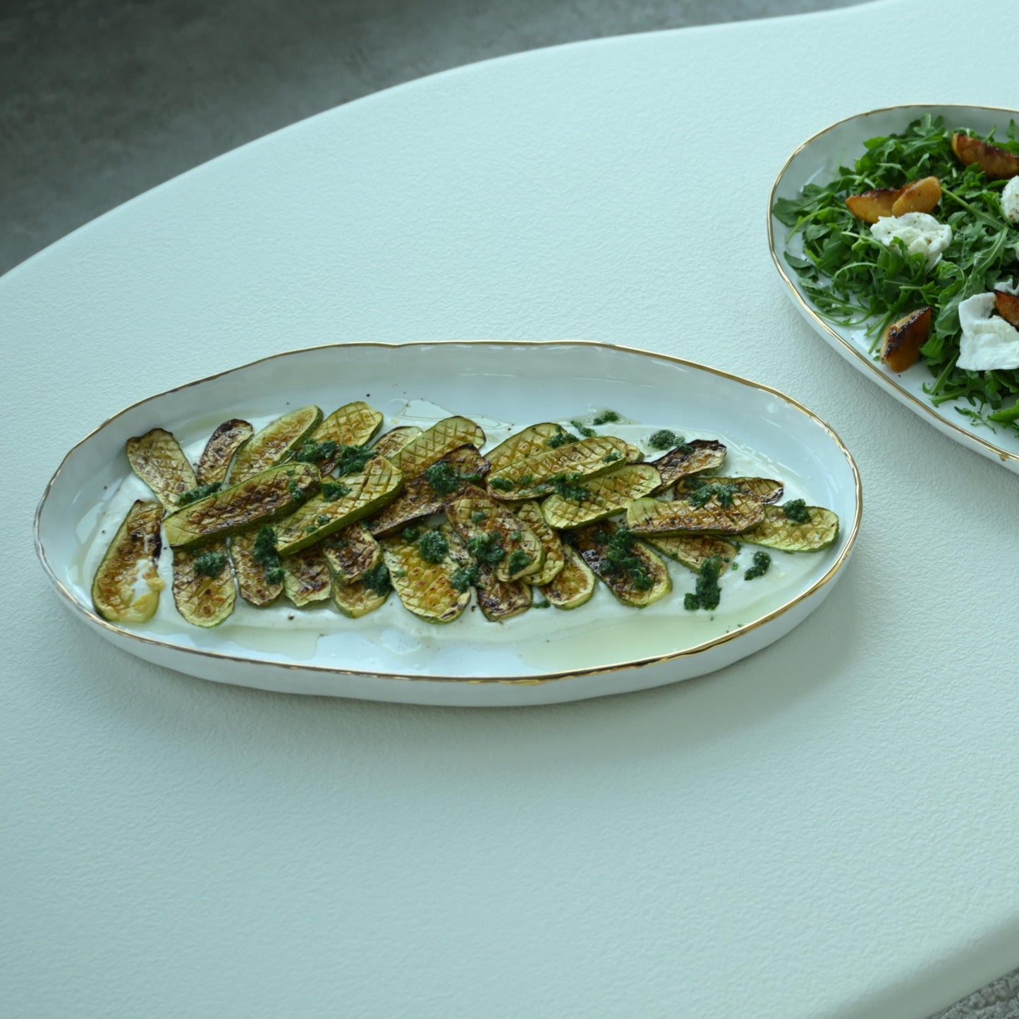 ceramic large oval flat platter