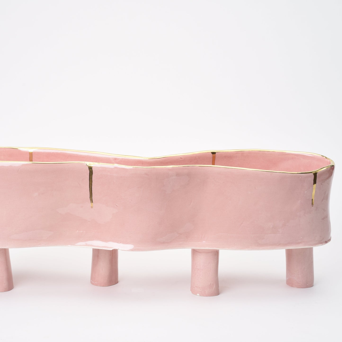 Ceramic elevated oval bowl