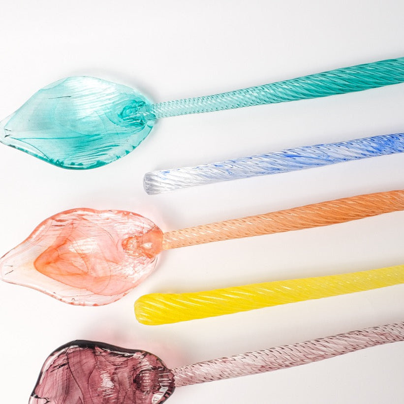 Glass serving spoon