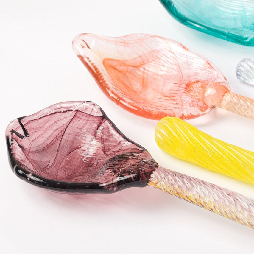 Glass serving spoon
