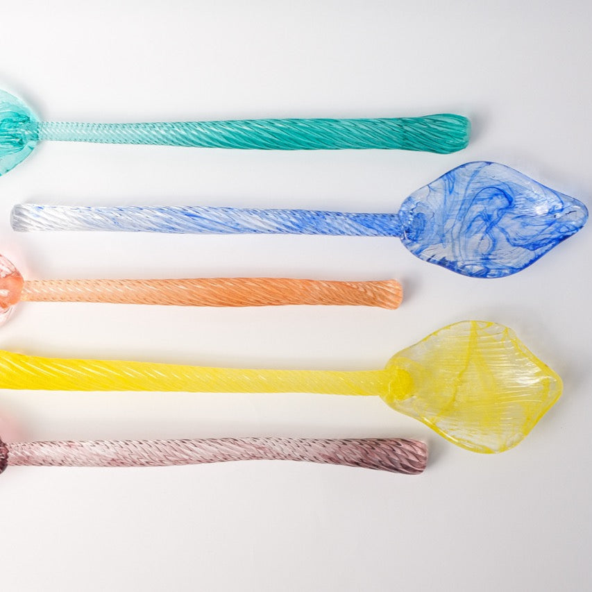 Glass serving spoon