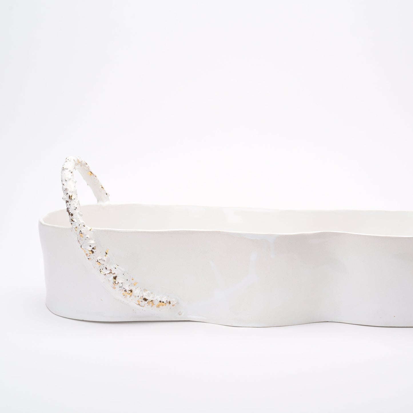 ceramic oval flow with handle