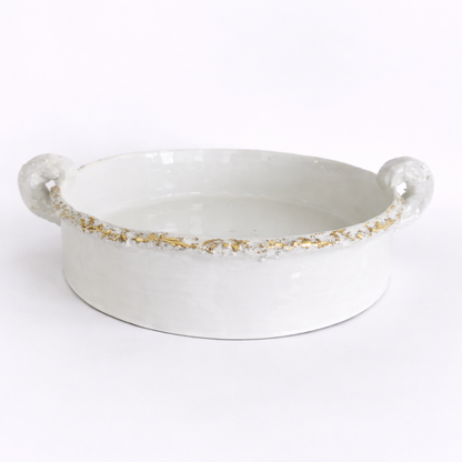 Textured Round Bowl with handles