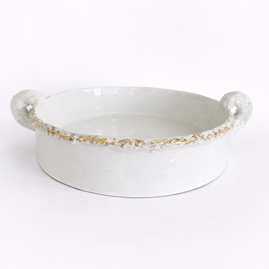 Textured Round Bowl with handles