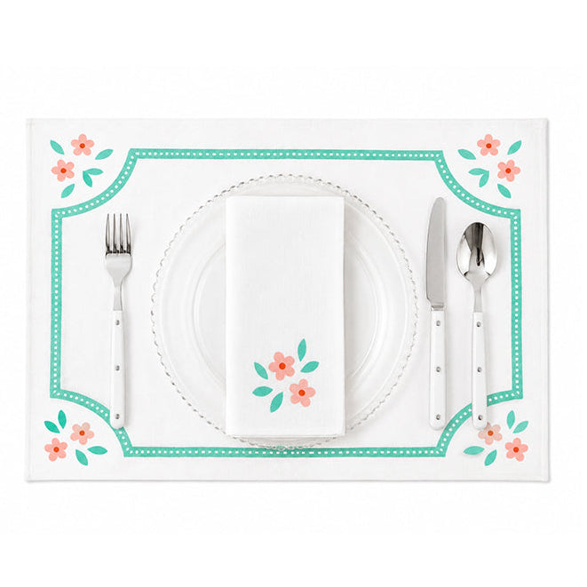 Teal Rosalie Napkin