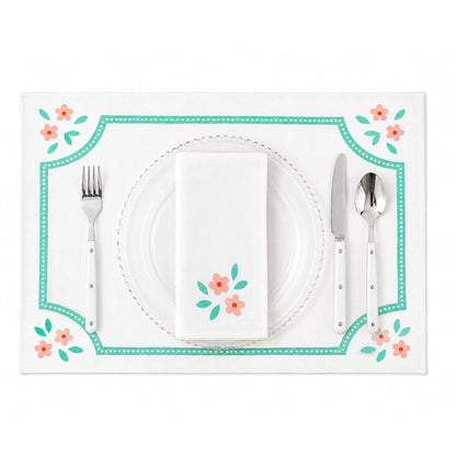 Teal Rosalie Napkin