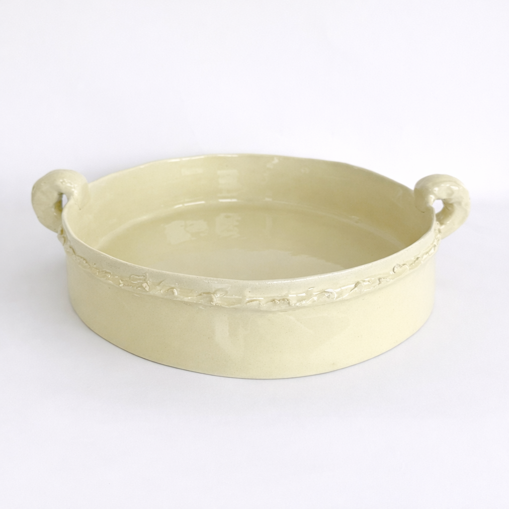 Textured Round Bowl with handles