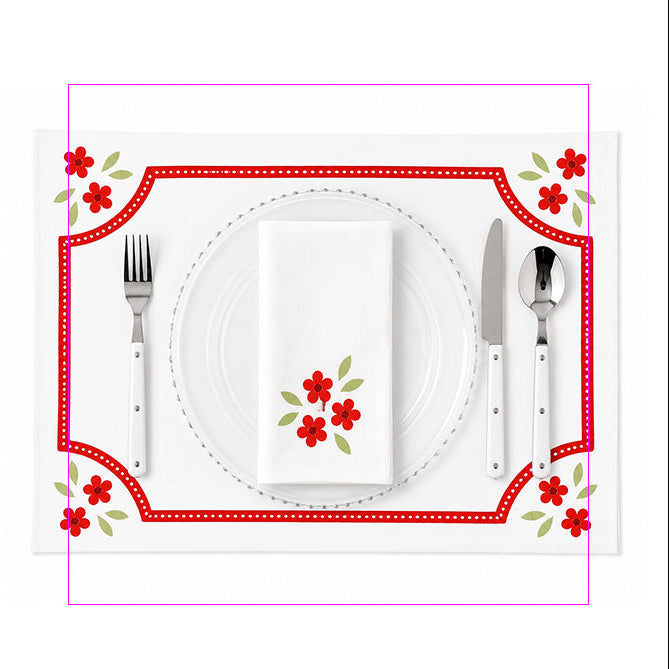 Red Rosalie Napkin