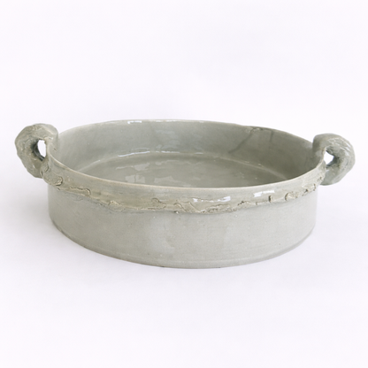 Textured Round Bowl with handles