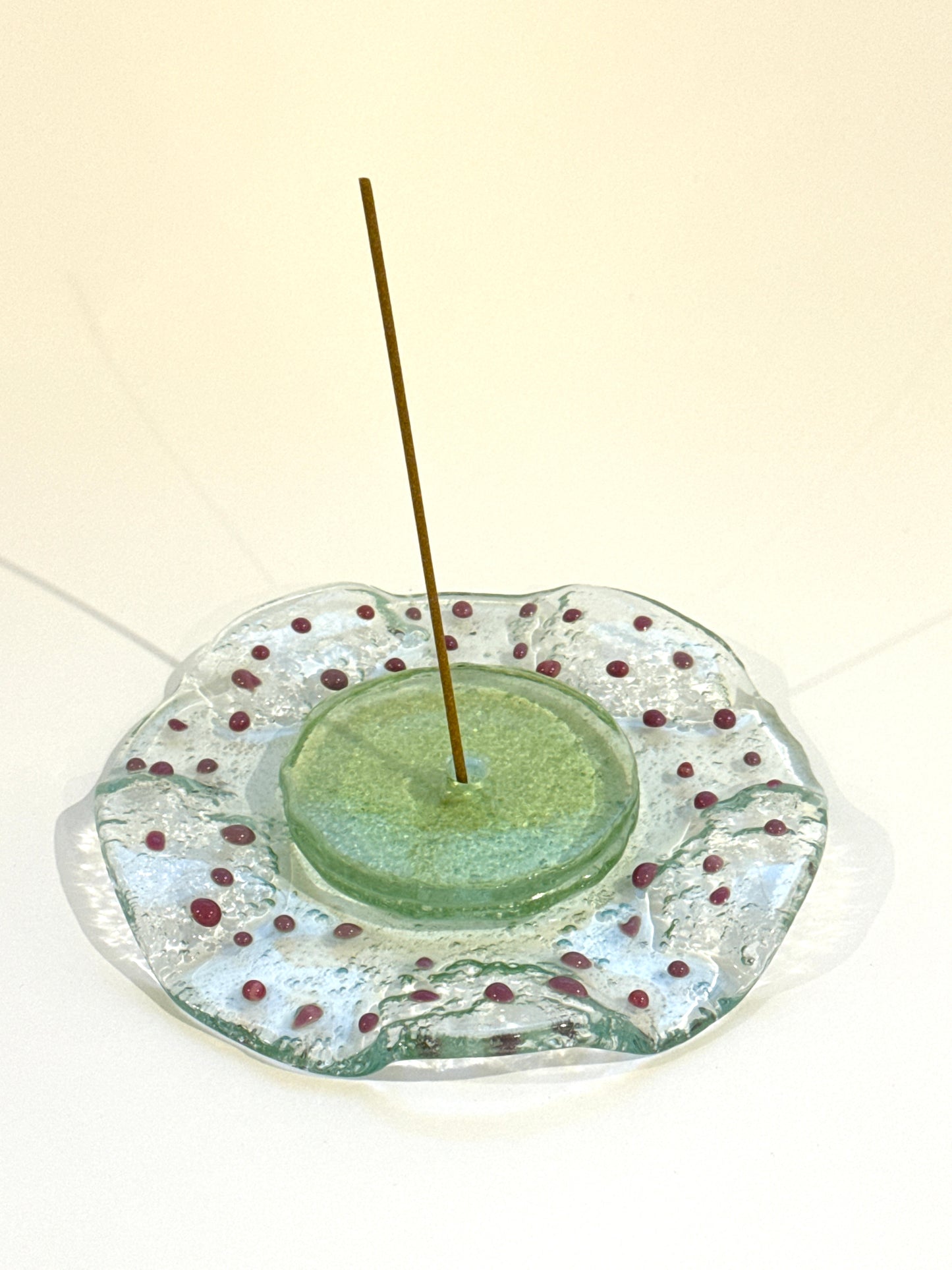 Glass incense holder dotted