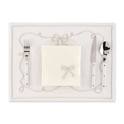 Silver Bow Charm Placemat