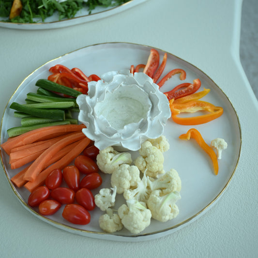 ceramic large flat round platter