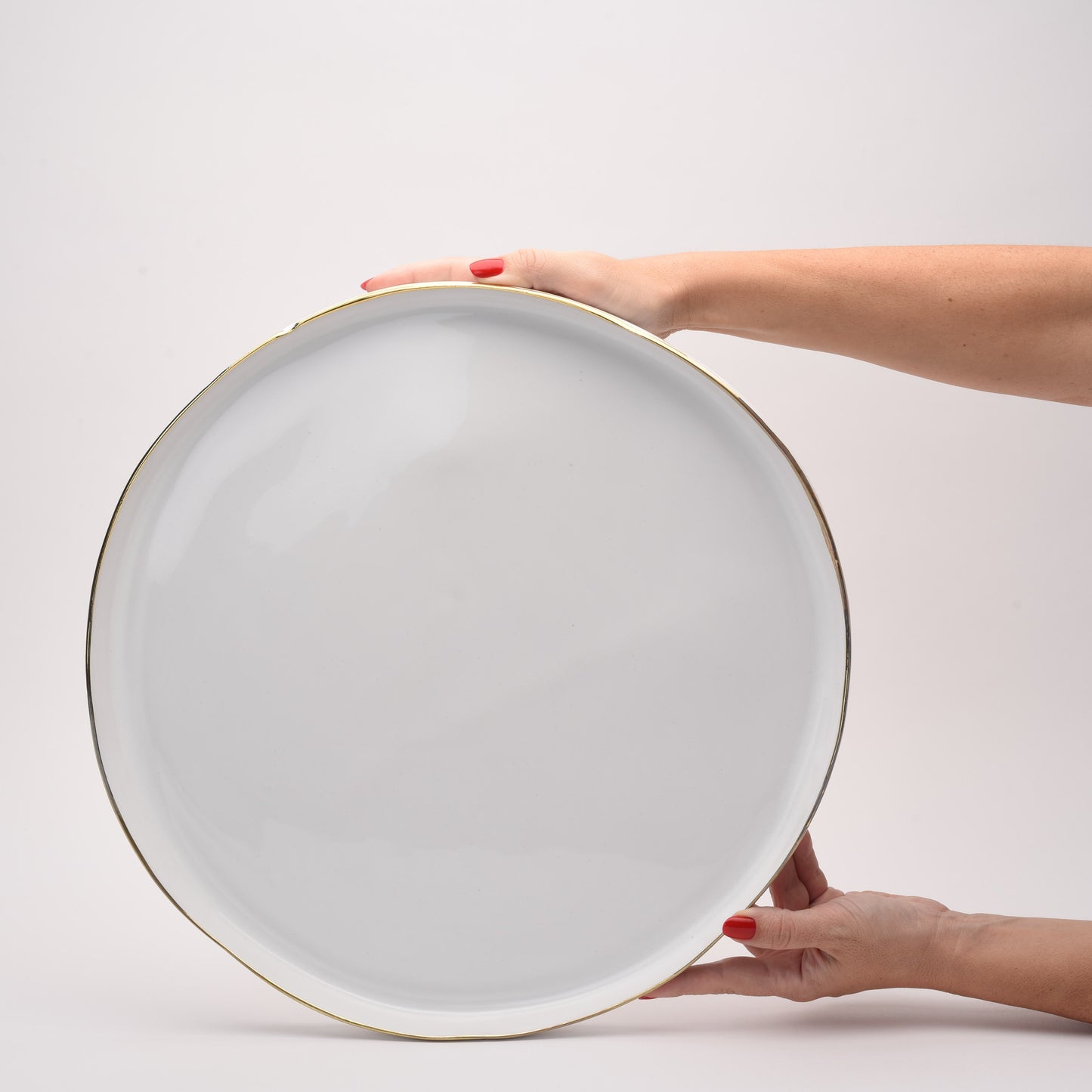 ceramic large flat round platter