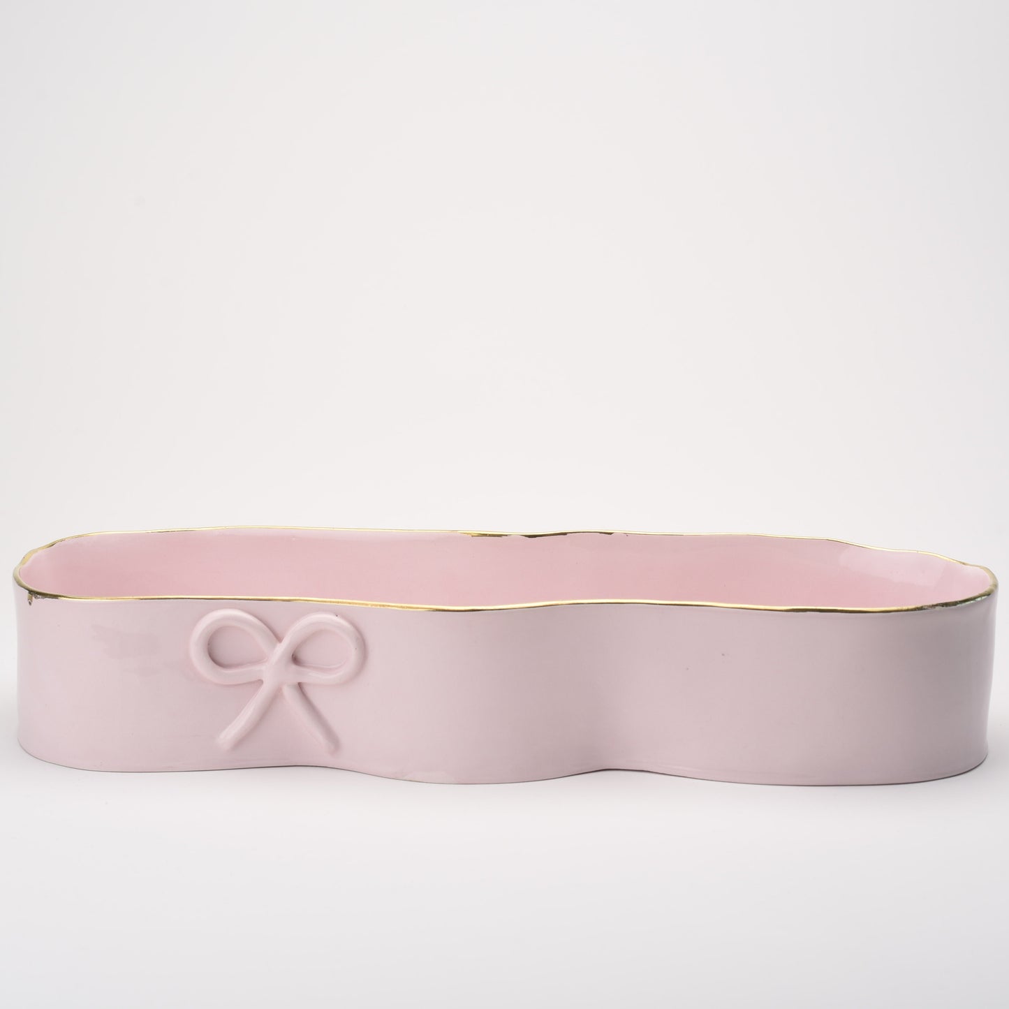 Ceramic Oval Thin Bowl  with Bow