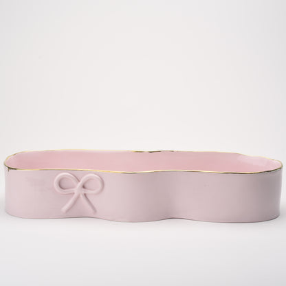 Ceramic Oval Thin Bowl  with Bow