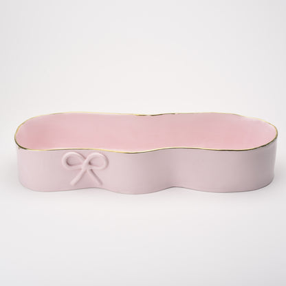 Ceramic Oval Thin Bowl  with Bow