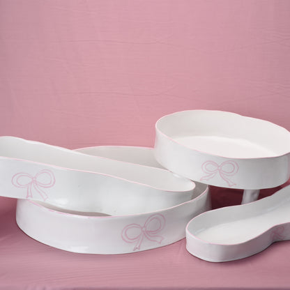 Ceramic Oversized Round Bowl with Bow
