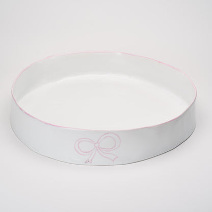 Ceramic Oversized Round Bowl with Bow