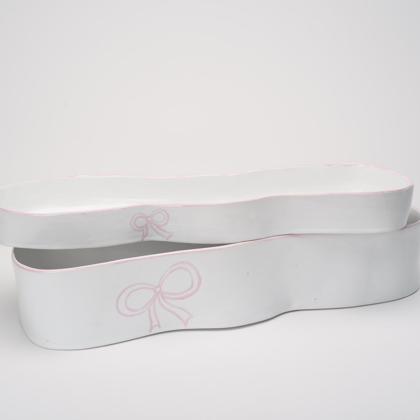 Ceramic Oval  Flat Platter with Bow