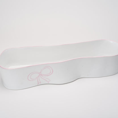 Ceramic Oval Thin Bowl  with Bow