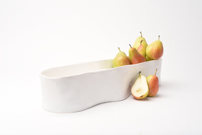 Ceramic oval thin bowl