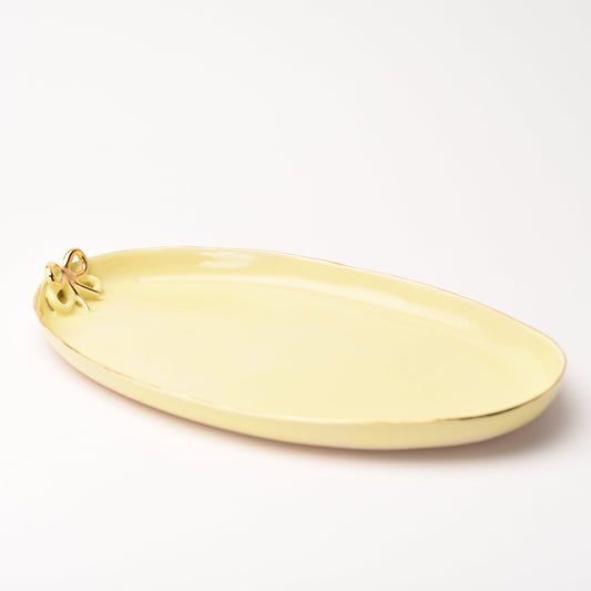 oval porcelaine platter by Lina Shamaa