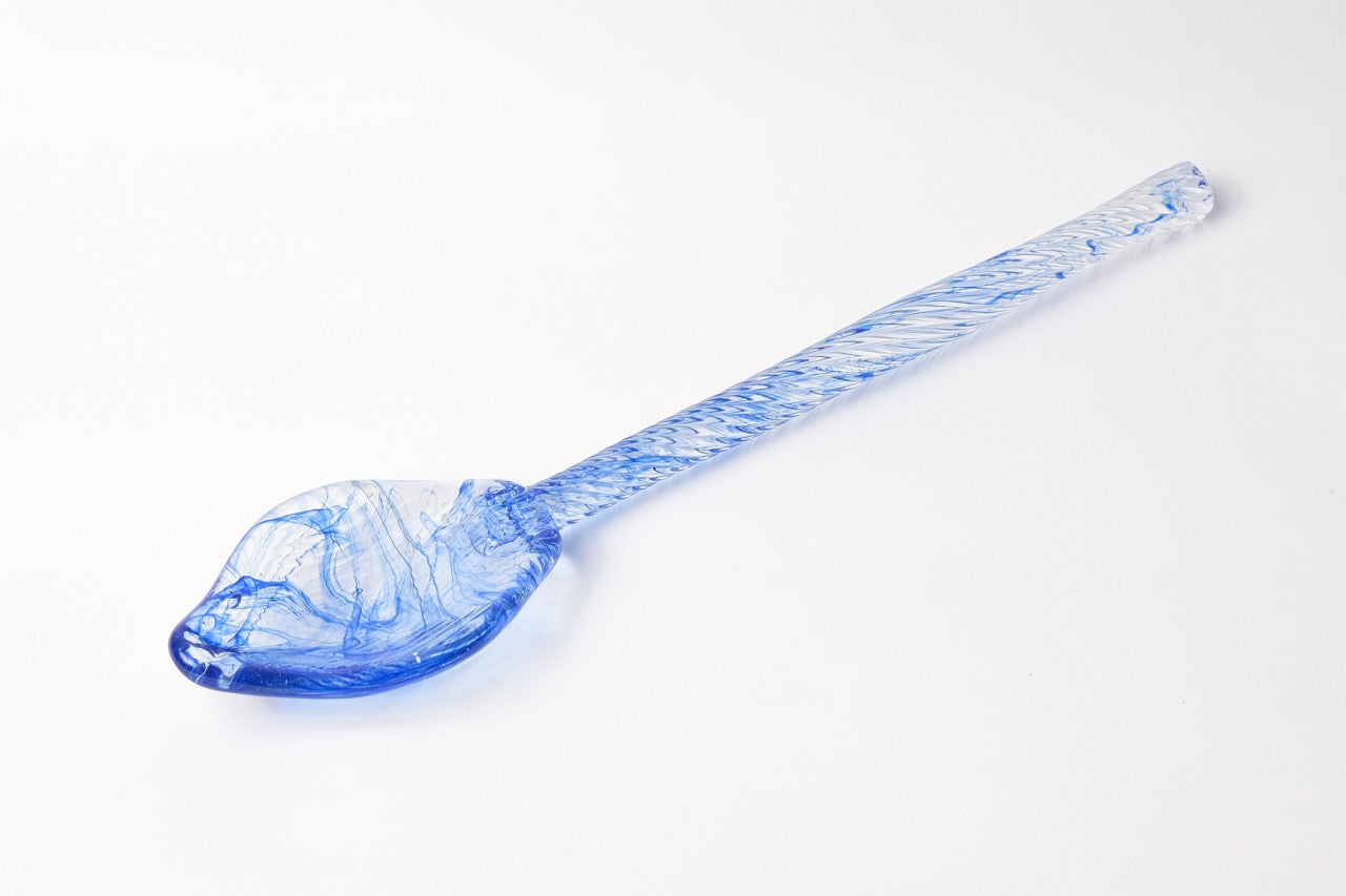 Glass serving spoon