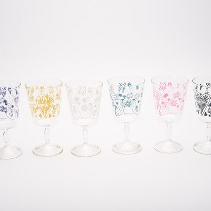 Stem Glass Printed -set of 4