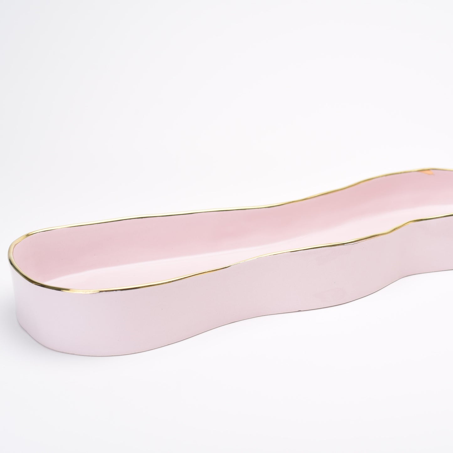 Ceramic oval thin flat platter