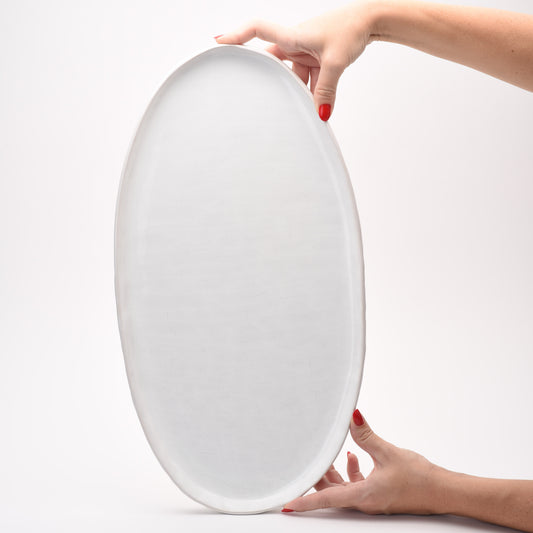 ceramic large oval flat platter