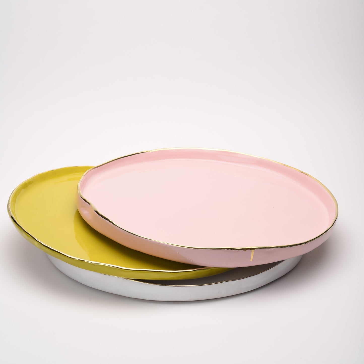 ceramic large flat round platter