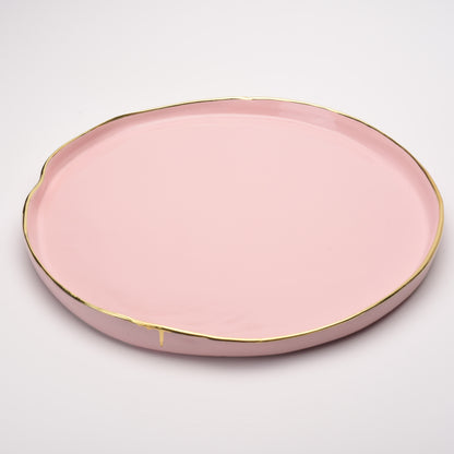 ceramic large flat round platter