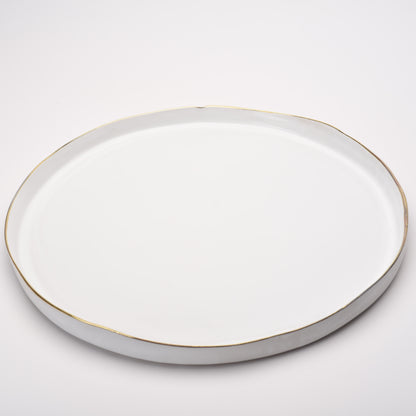 ceramic large flat round platter